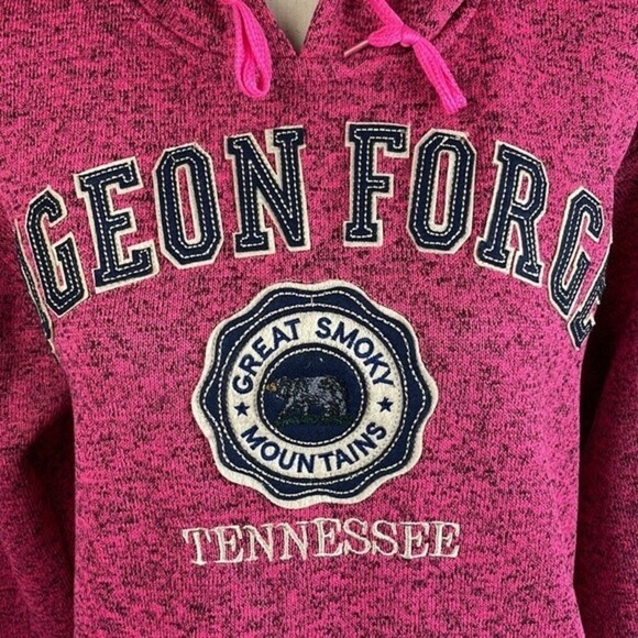 Pigeon Forge Tennessee Womens Hooded Sweatshirt SZ S Pink Embroidered - Picture 2 of 10